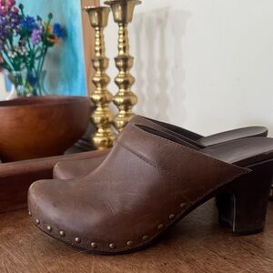 Dansko Brown Leather Rae Clogs